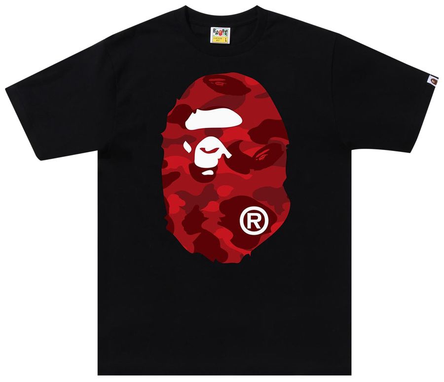BAPE Color Camo Big Ape Head Tee Black/Red