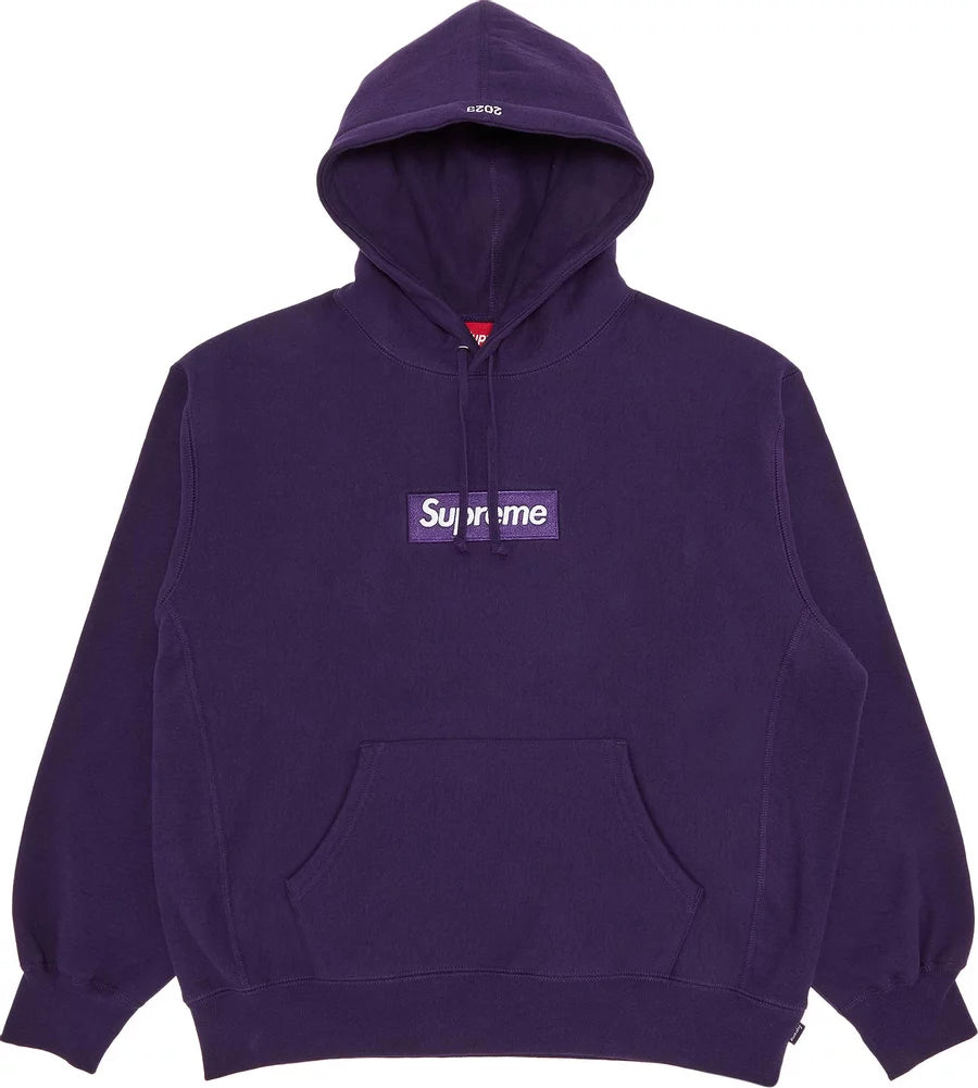 Promo Supreme Box Logo Hooded Sweatshirt Dark Purple