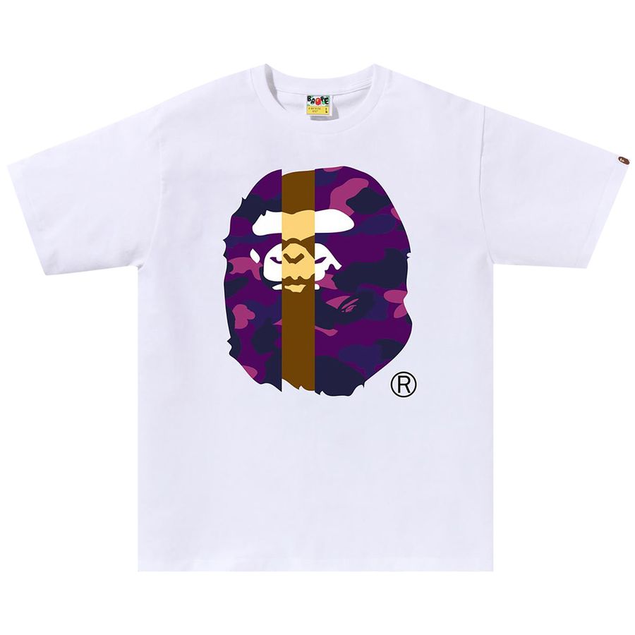 BAPE Color Camo Transform Big Ape Head Tee White