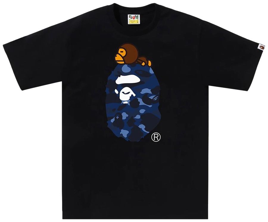 BAPE Color Camo Milo On Big Ape Tee (FW22) Black Navy