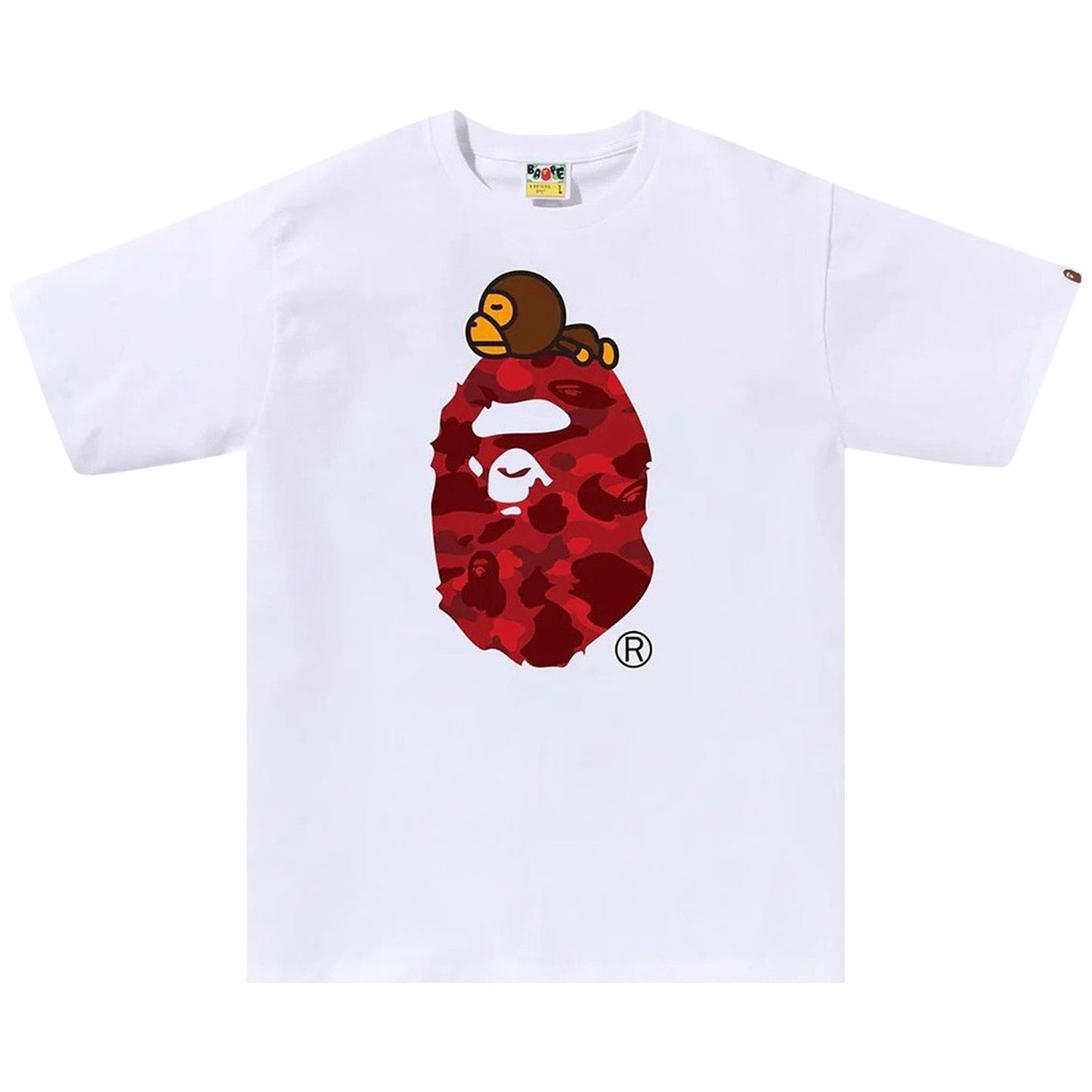 BAPE Color Camo Milo On Big Ape Tee White/Red