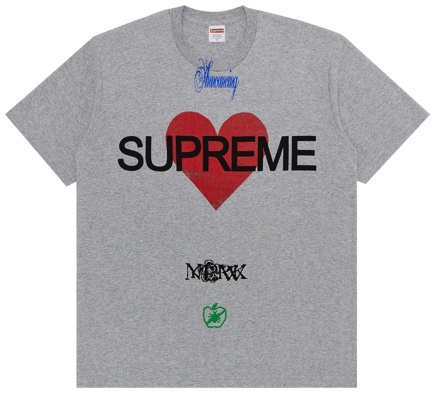 Supreme Announcing Tee Heather Grey