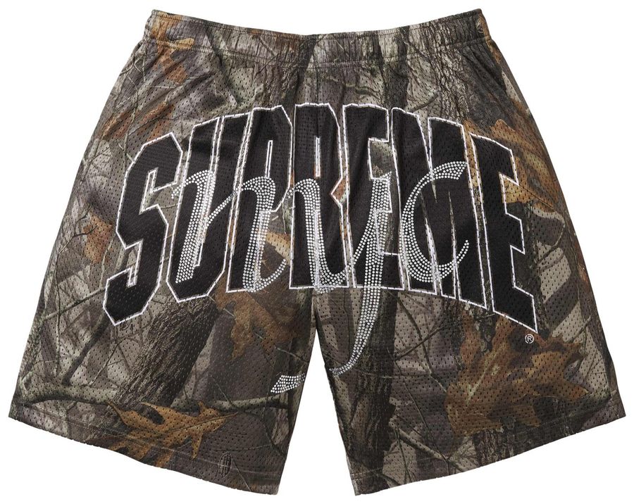 Supreme Rhinestone Mesh Short Realtree Hardwoods Camo