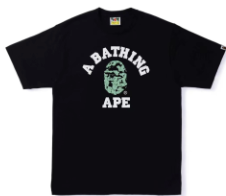 BAPE Abc Green Glow Tee Black