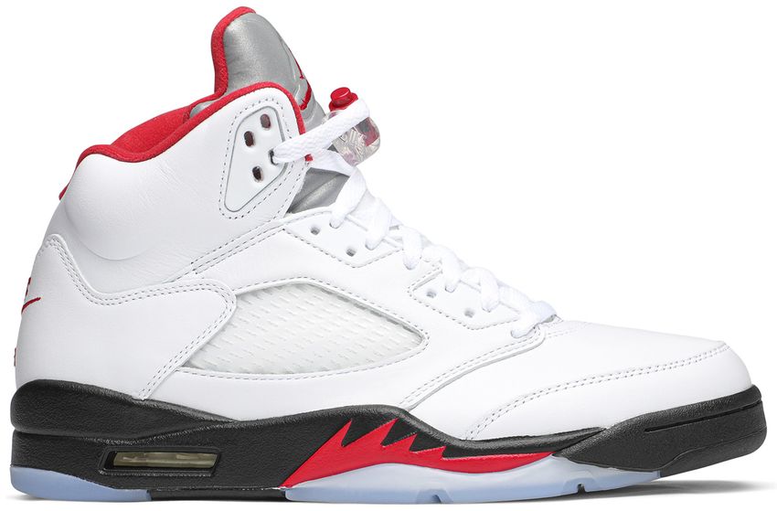 USED Jordan 5 Retro Fire Red Silver Tongue (2020)