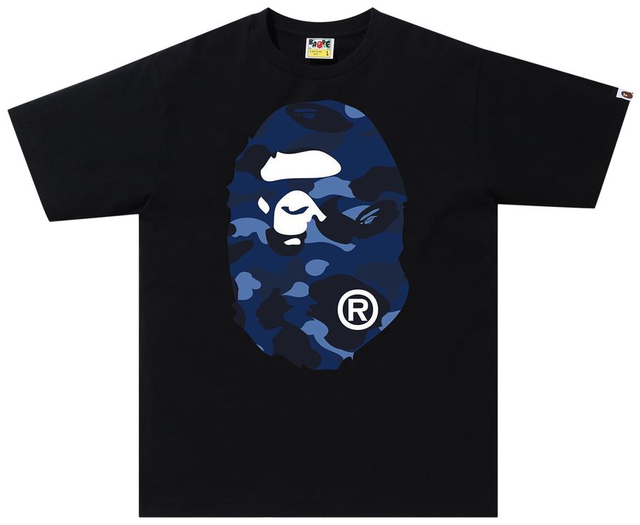 BAPE Color Camo Big Ape Head Tee Black/Navy