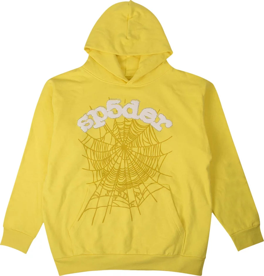 Promo Sp5der Logo Hoodie Sweatshirt 'Yellow'