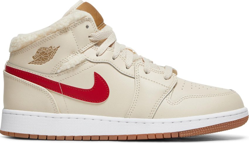 Promo Jordan 1 Mid Utility Fleece Pearl White (GS)