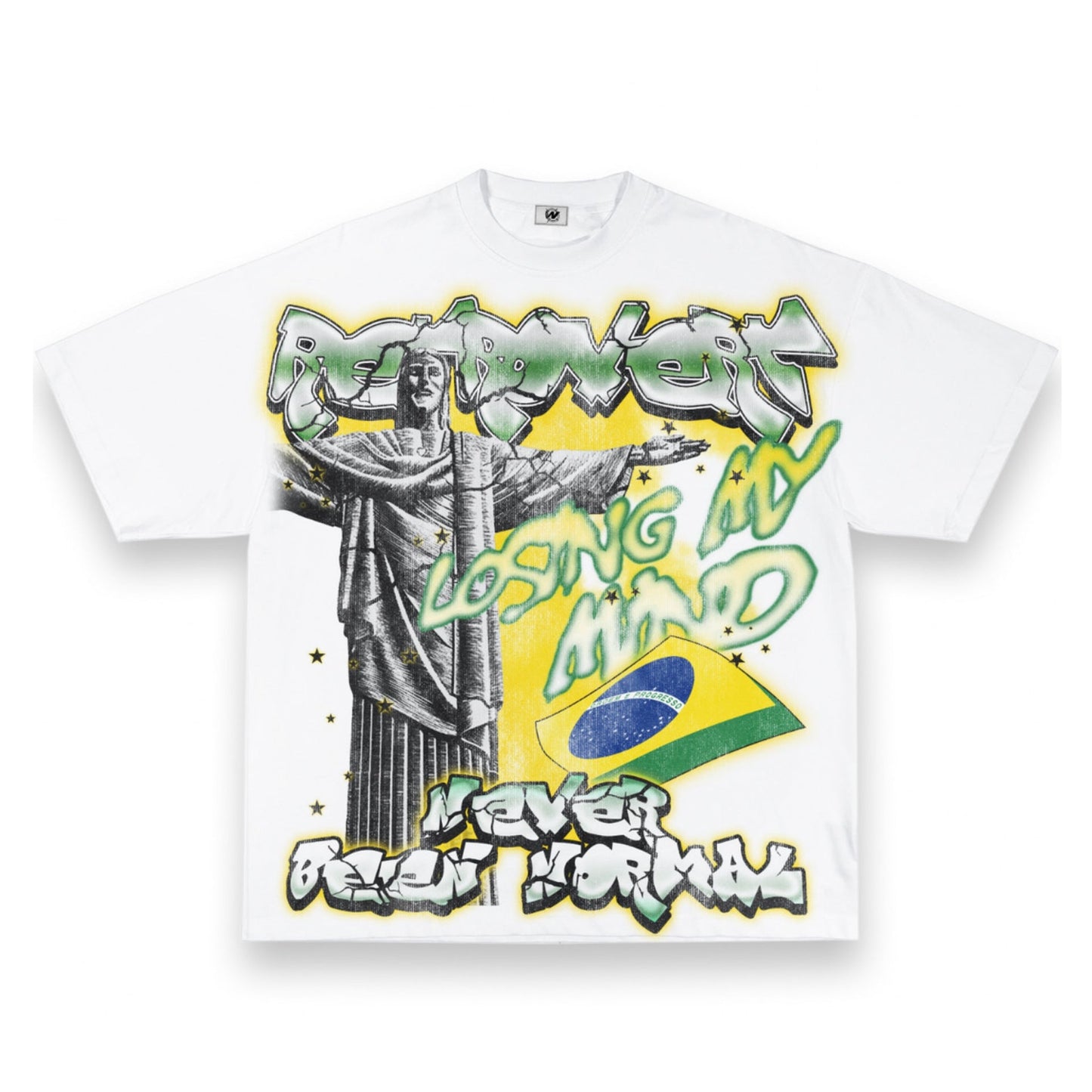 Retro Vert Brazil Tee White