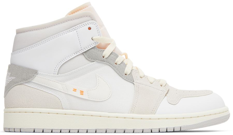 USED Jordan 1 Mid SE Craft Inside Out White Grey