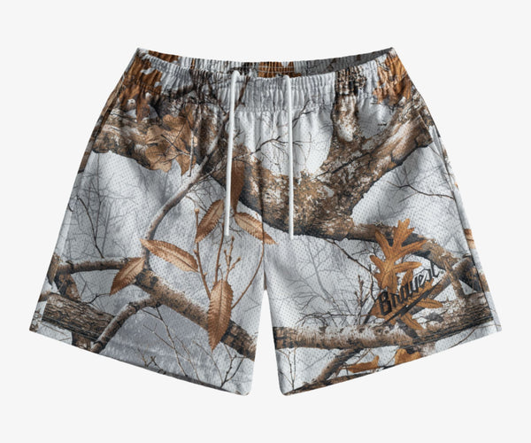 Bravest Studios White RealTree Camo Shorts