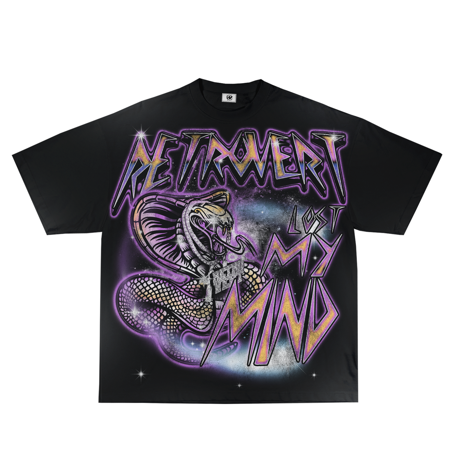 Retro Vert Snake Tee Black