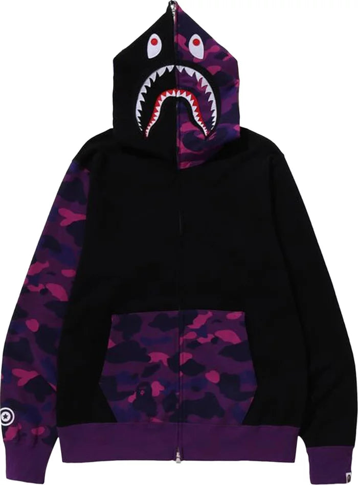 BAPE Color Camo Shark Full Zip Hoodie (FW23) Purple