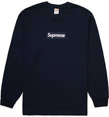 Promo Supreme Box Logo L/S Tee Navy