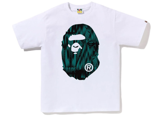 Bape Speed Racer Big Ape Head Blue Tee White