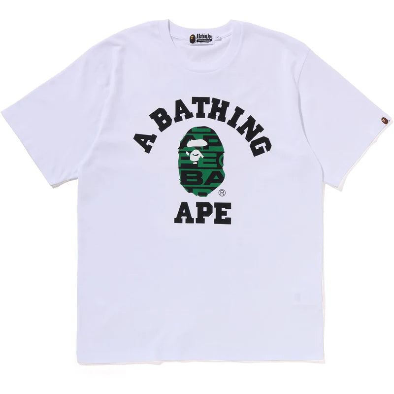 BAPE Lux Sport Green Abc Tee White