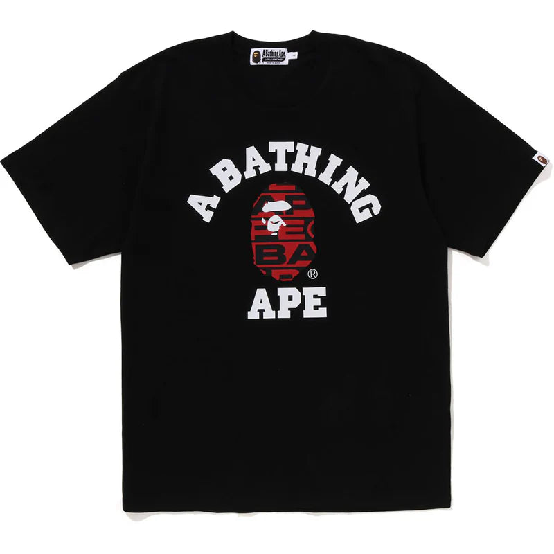BAPE Lux Sport Red Abc Tee Black