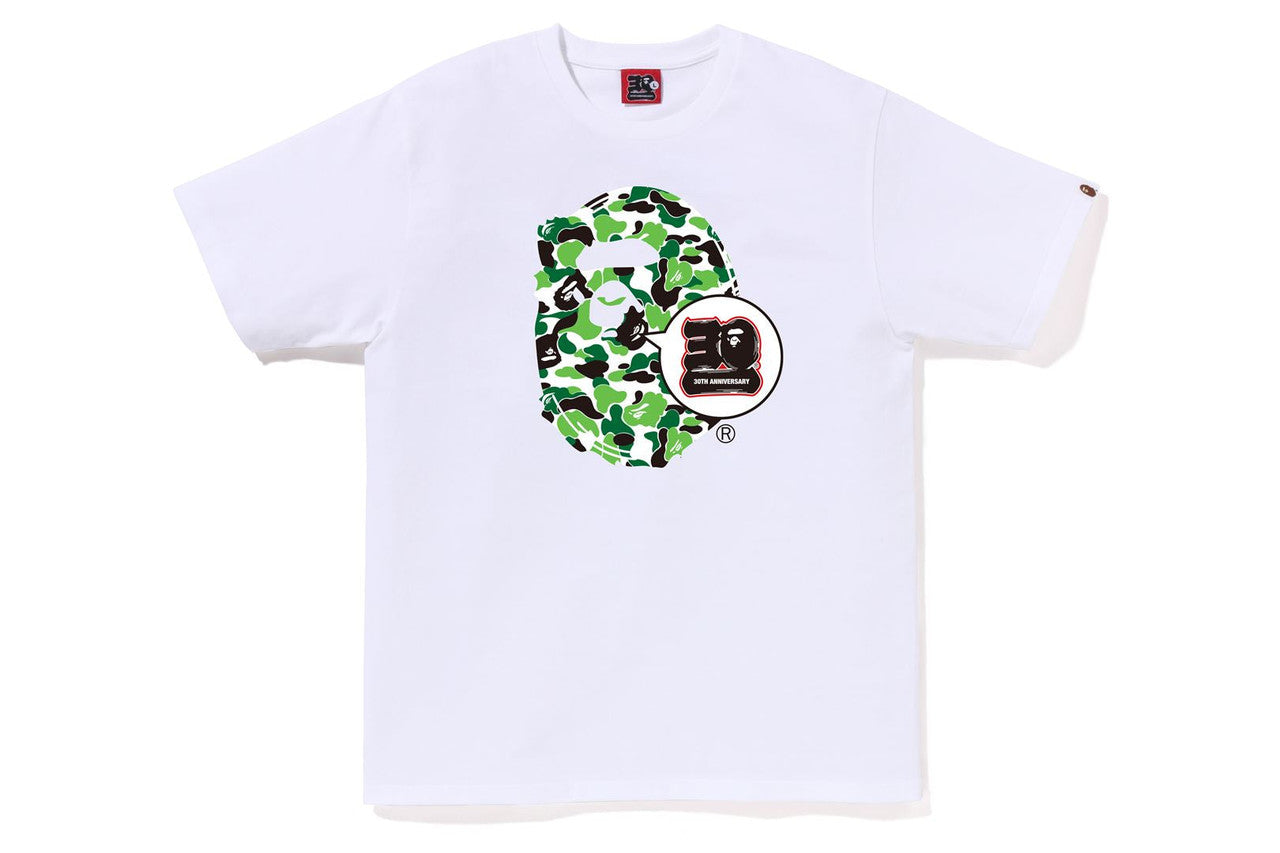 BAPE 30th Anniversary Multi-Green Big Ape Head Tee White