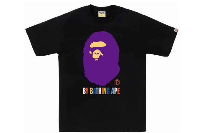 BAPE Purple Head Colors By Bathing Ape Tee Black