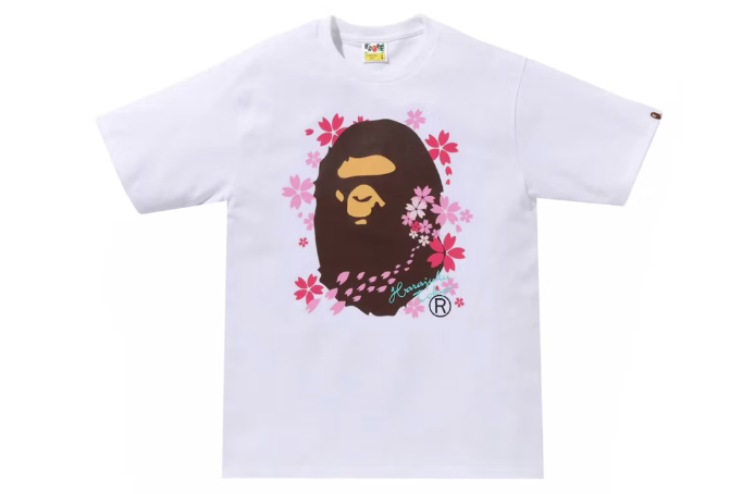 BAPE Sakura Ape Big Head Tee White