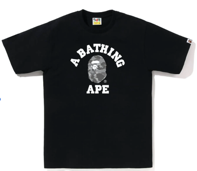 BAPE Abc Honeycomb Grey Camo Tee Black