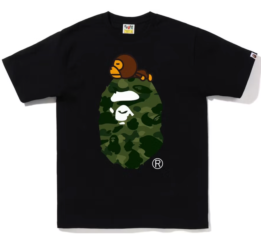 BAPE Color Camo Milo On Big Ape Tee (FW22) Black Green