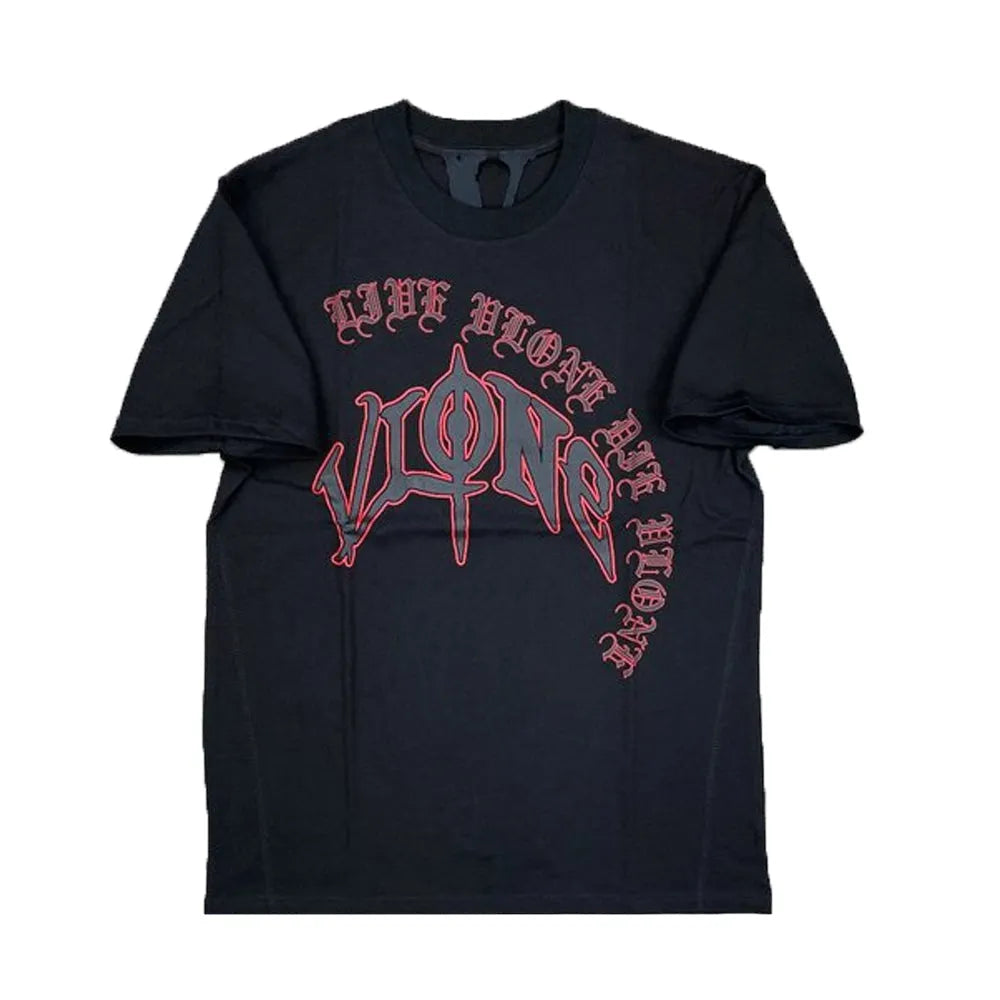 Promo Vlone Old English Script Tee Red Black