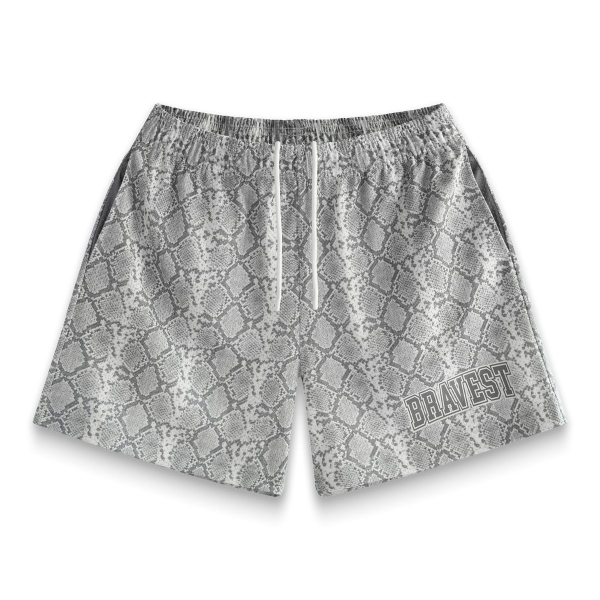 Bravest Studios Grey Snakeskin Shorts