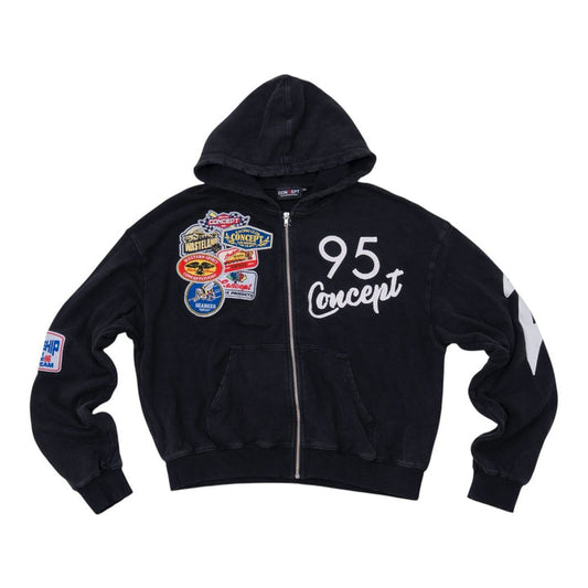 Concept LA i95 Patch Zip Up Hoodie Black