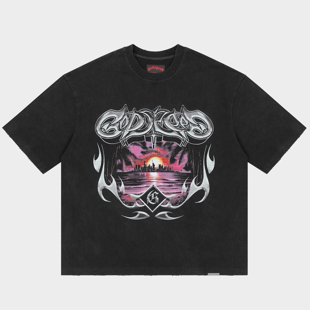 Godspeed Liberty Sunset Tee Black Wash