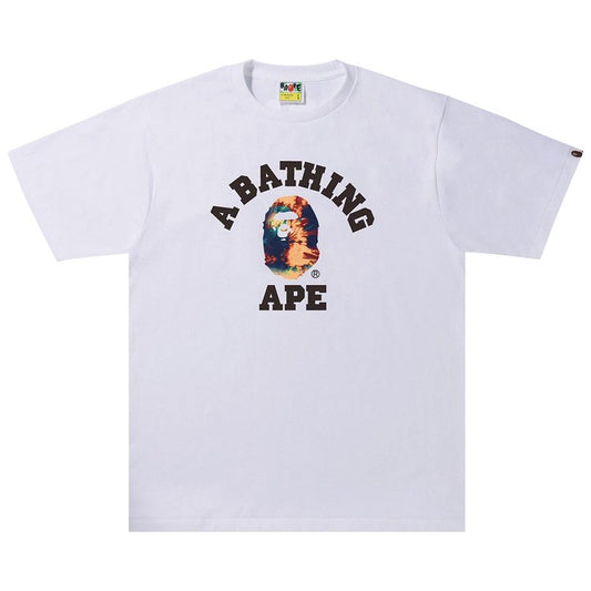 Promo BAPE Tie Dye College Tee Multicolor White