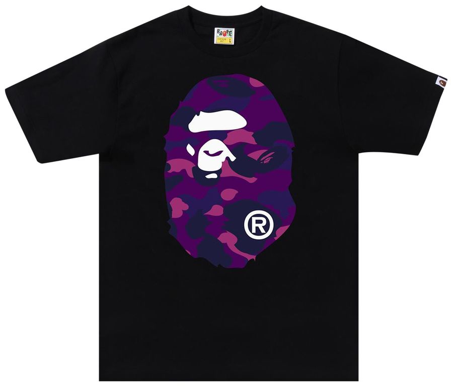 BAPE Color Camo Big Ape Head Tee Black/Purple