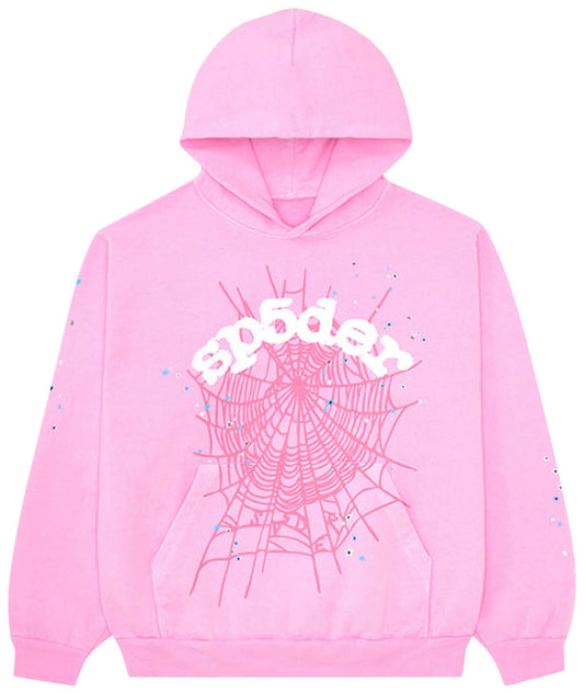 Sp5der OG Web Hoodie Pink