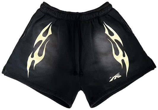 Hellstar Sports Flame Shorts Black