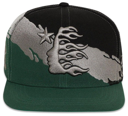 Hellstar Paintbrush Snapback Hat Black/Green