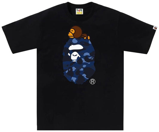 BAPE Color Camo Milo On Big Ape Tee (FW22) Black Navy