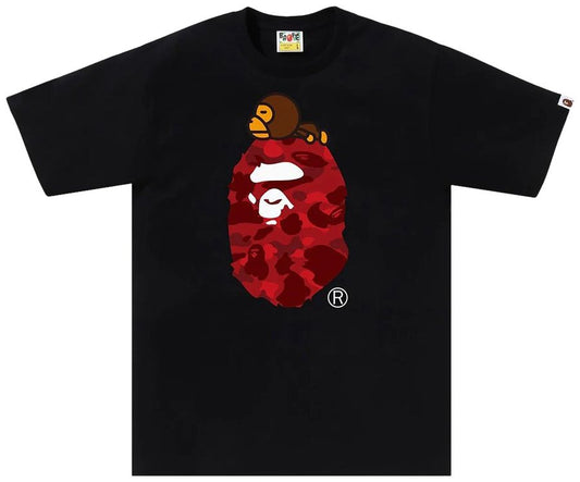 BAPE Color Camo Milo On Big Ape Tee Black/Red
