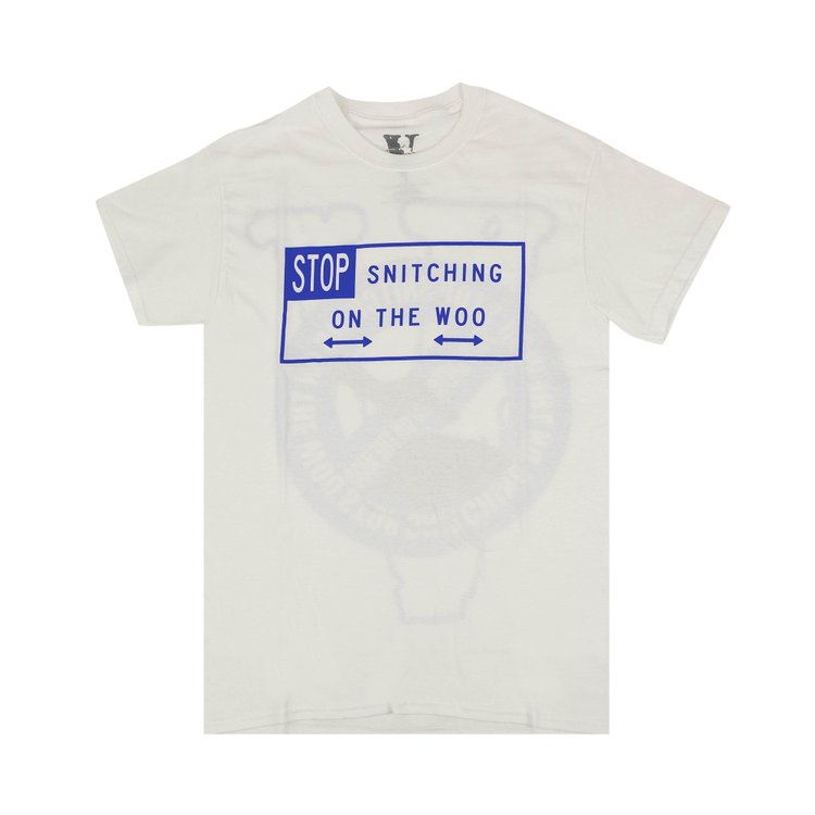 Promo Vlone x Pop Smoke Stop Snitching Tee Blue White