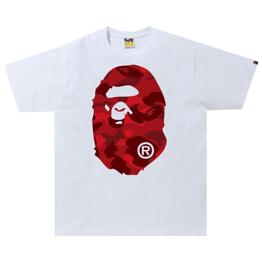 BAPE Color Camo Big Ape Head Tee White/Red