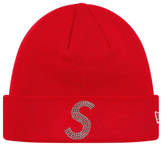 Supreme x New Era x Swarovski S Logo Beanie 'Red'
