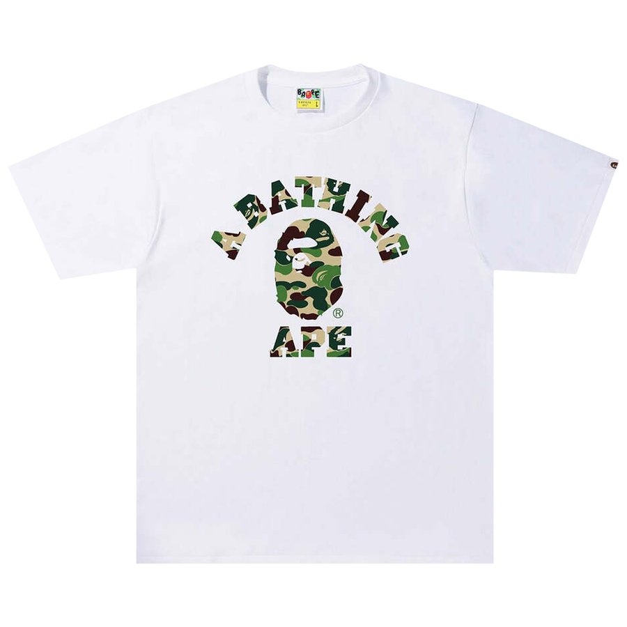 Promo BAPE ABC Camo College Tee Green White