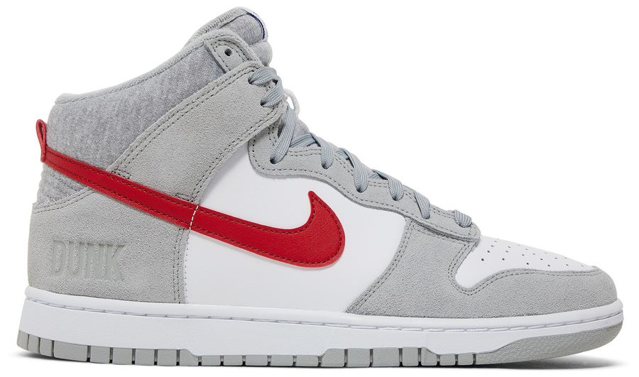 USED Nike Dunk High Light Smoke Grey Gym Red