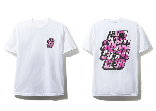 Promo Anti Social Social Club Blocked Camo Tee Pink White