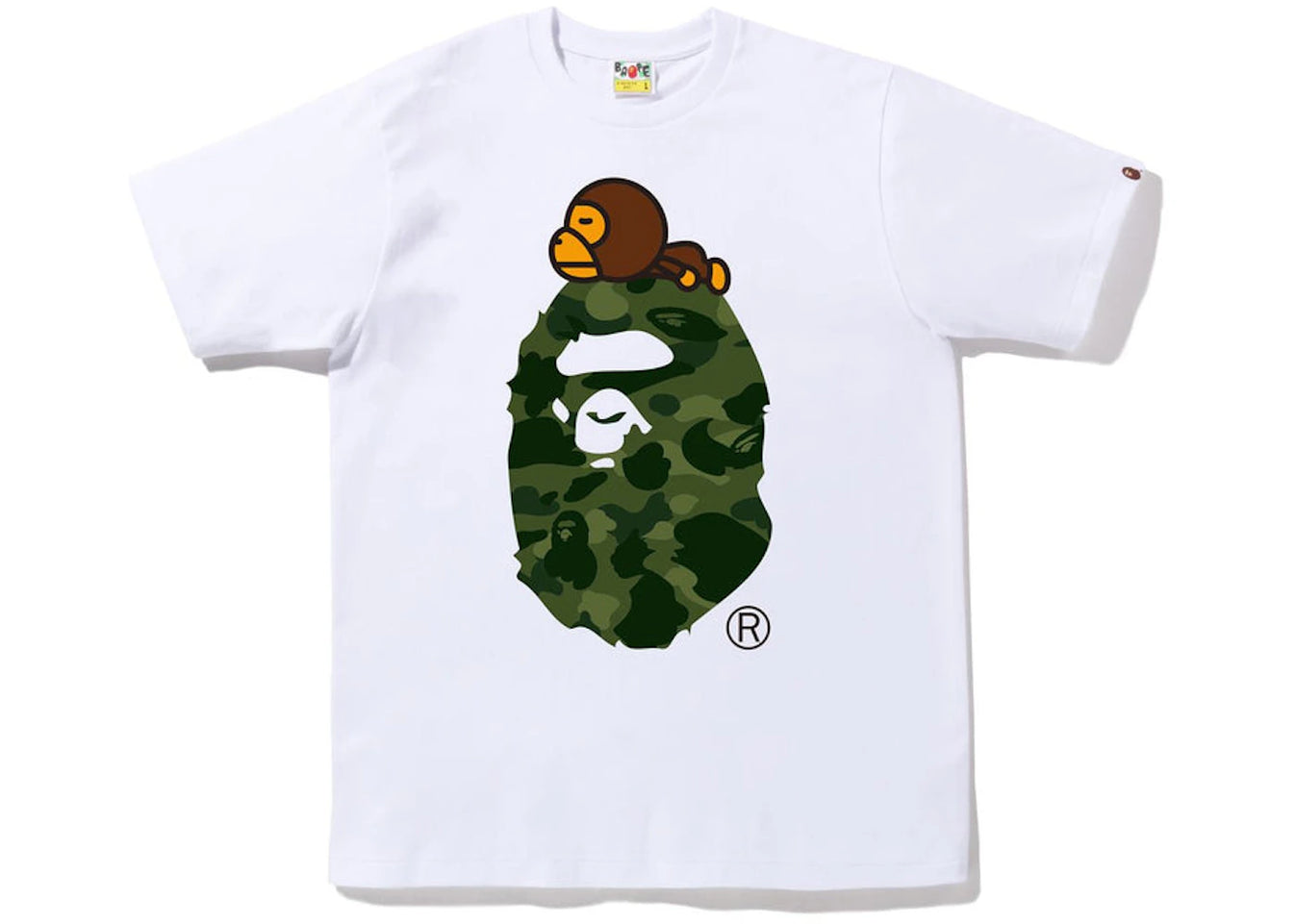 BAPE Color Camo Milo On Big Ape Tee (FW22) White Green