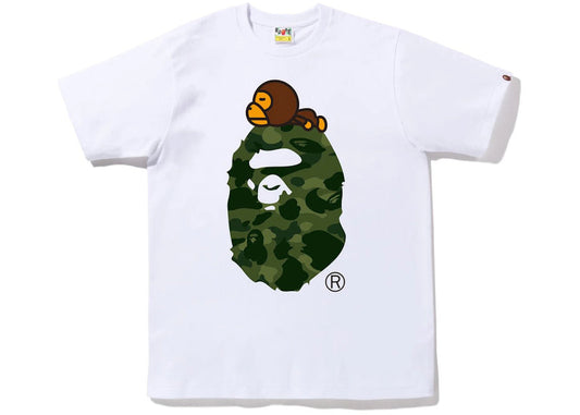 BAPE Color Camo Milo On Big Ape Tee (FW22) White Green