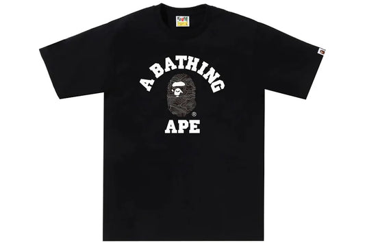 Promo BAPE Layered Line Camo College Tee Beige Black