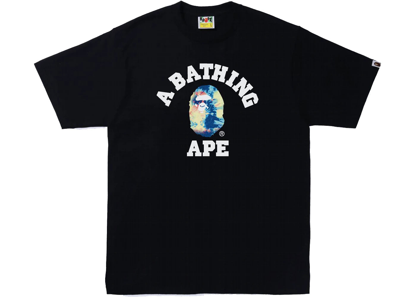 Promo BAPE Tie Dye College Tee Multi Black