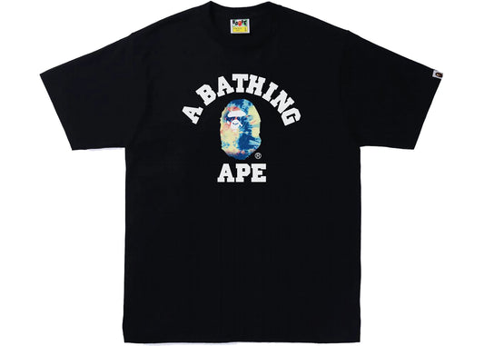 BAPE Tie Dye College Tee Navy Black