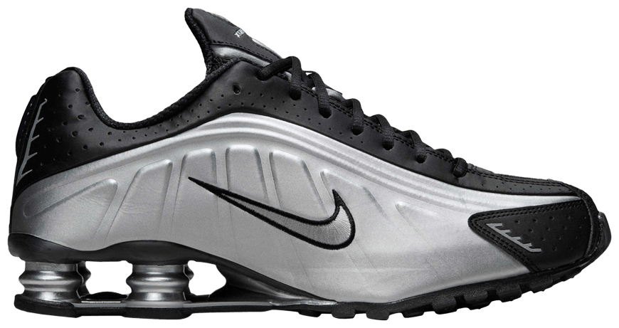 USED Nike Shox R4 Metallic Silver Black