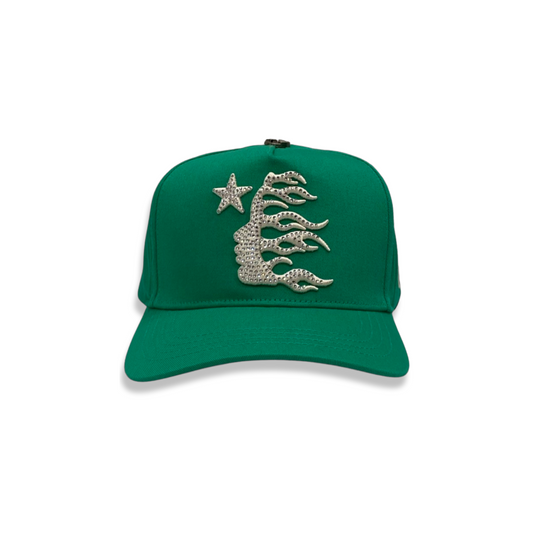 Hellstar OG Logo Hat (Snapback + Rhinestones) Green